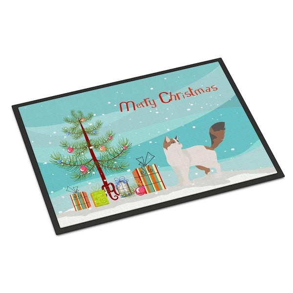 Carolines Treasures 24 x 36 in. Turkish Van Cat Merry Christmas Indoor or Outdoor Mat CK4733JMAT - main